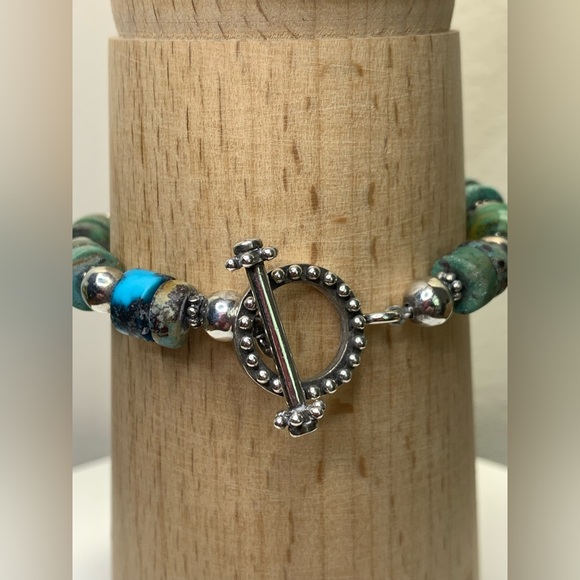 Silpada Vintage RARE Sterling Silver & Turquoise Bead Bracelet/Earring Set - Picture 3 of 16